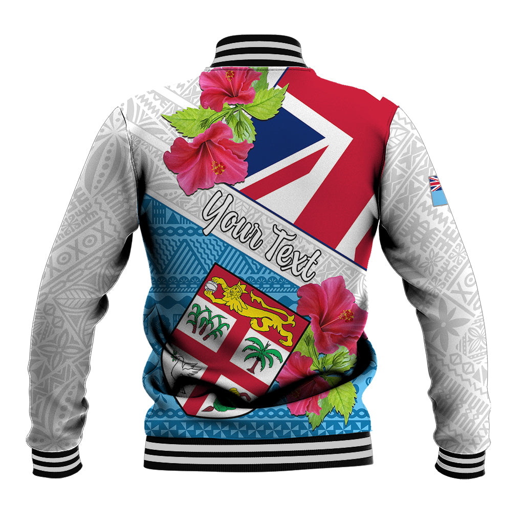 Personalised Fiji Day Baseball Jacket Fijian Hibiscus Special Version LT01 - Polynesian Pride