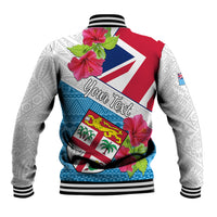Personalised Fiji Day Baseball Jacket Fijian Hibiscus Special Version LT01 - Polynesian Pride
