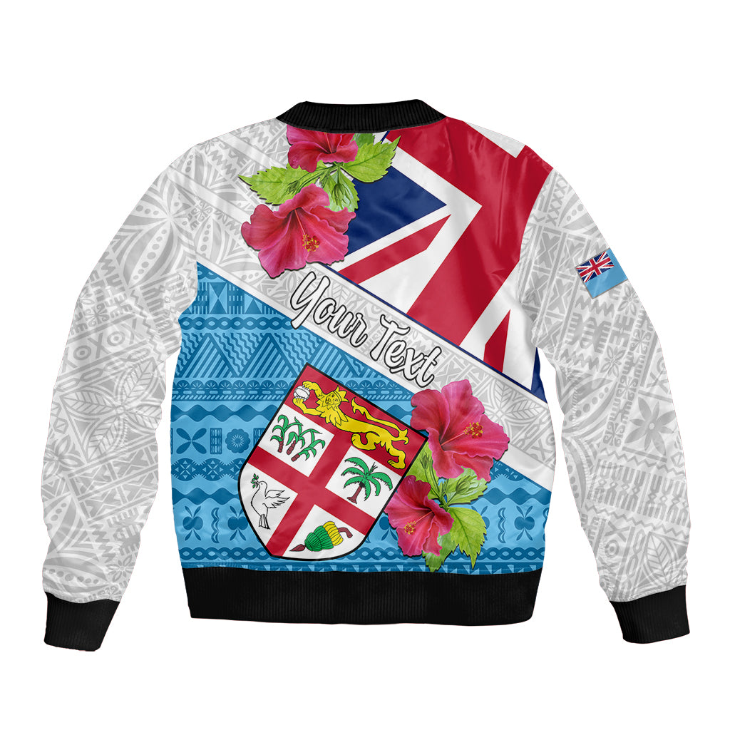 Personalised Fiji Day Bomber Jacket Fijian Hibiscus Special Version LT01 - Polynesian Pride