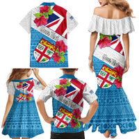 Personalised Fiji Day Family Matching Mermaid Dress and Hawaiian Shirt Fijian Hibiscus Special Version LT01 - Polynesian Pride