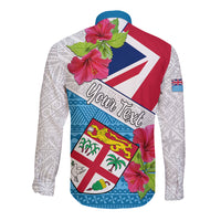 Personalised Fiji Day Long Sleeve Button Shirt Fijian Hibiscus Special Version LT01 - Polynesian Pride