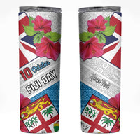 Personalised Fiji Day Skinny Tumbler Fijian Hibiscus Special Version