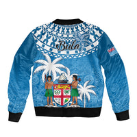 Fiji Bomber Jacket Bula Fijian Tapa Pattern LT01 - Polynesian Pride