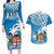 Fiji Couples Matching Long Sleeve Bodycon Dress and Hawaiian Shirt Bula Fijian Tapa Pattern LT01 Blue - Polynesian Pride