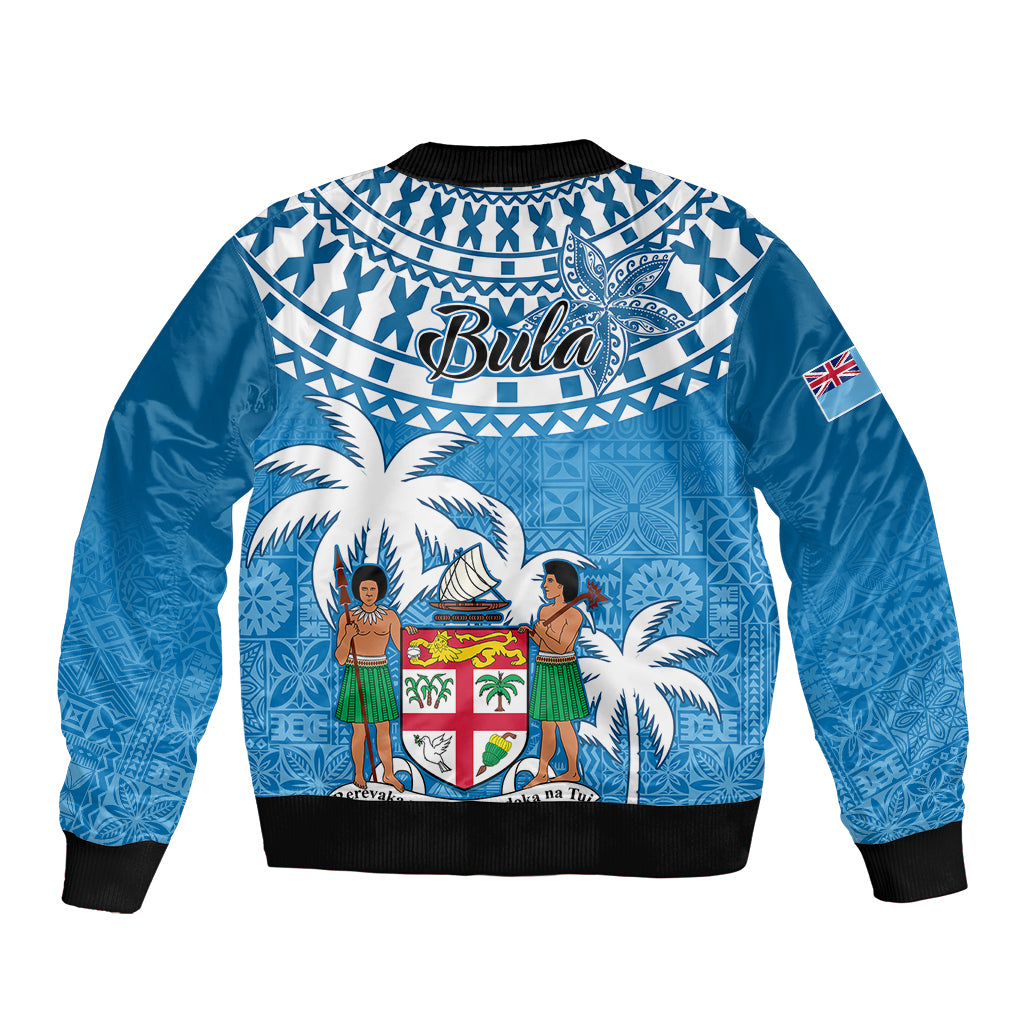 Fiji Sleeve Zip Bomber Jacket Bula Fijian Tapa Pattern LT01 - Polynesian Pride