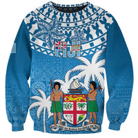 Fiji Sweatshirt Bula Fijian Tapa Pattern LT01 Unisex Blue - Polynesian Pride