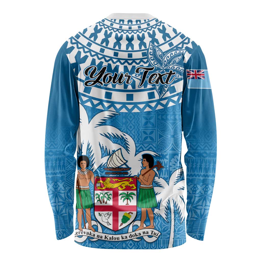 Personalised Fiji Long Sleeve Shirt Bula Fijian Tapa Pattern LT01