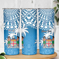 Personalised Fiji Skinny Tumbler Bula Fijian Tapa Pattern