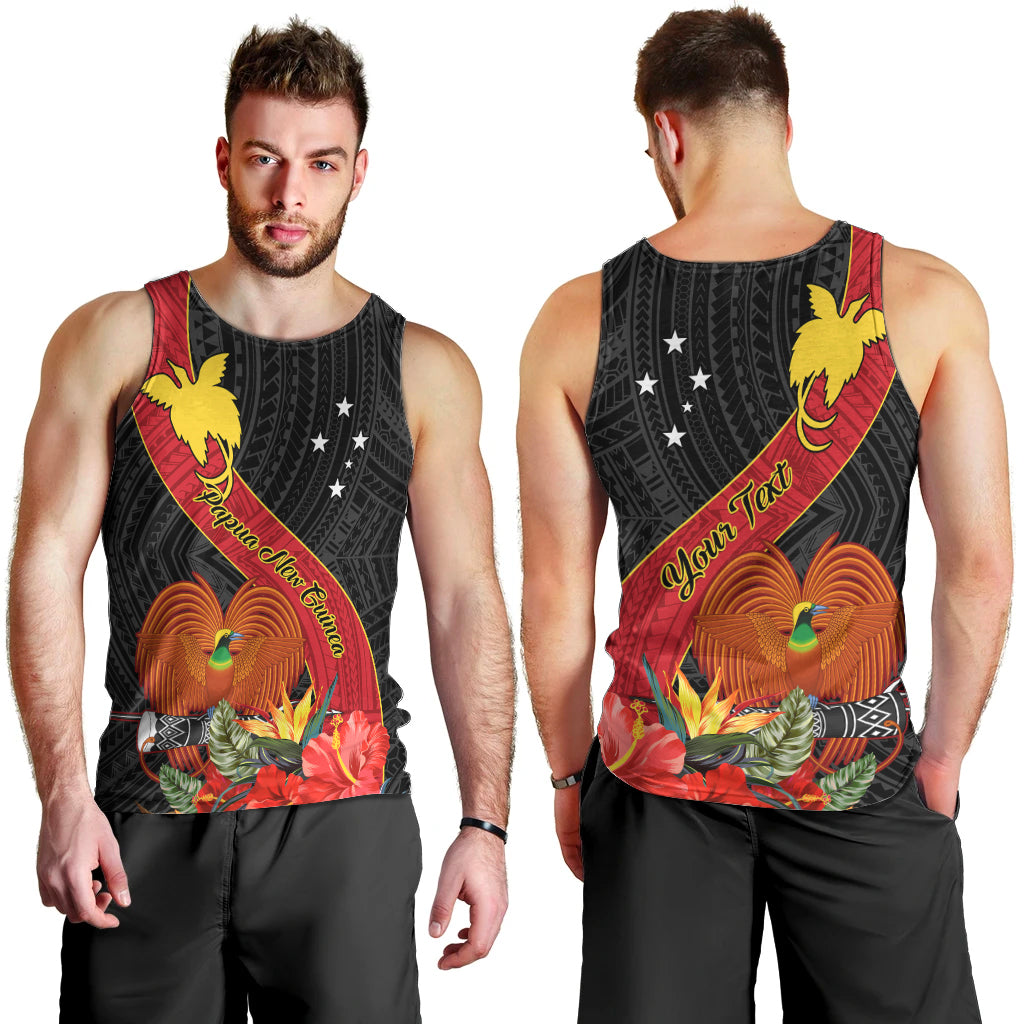 Personalised Papua New Guinea Men Tank Top Bird Of Paradise With Tropical Flower LT01 - Polynesian Pride