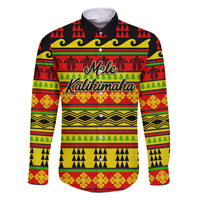 Custom Hawaii Christmas Family Matching Off Shoulder Maxi Dress and Hawaiian Shirt Hawaiian Quilt Pattern Reggae Version LT01 Dad's Shirt - Long Sleeve Art - Polynesian Pride