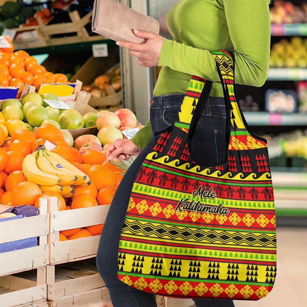 Custom Hawaii Christmas Grocery Bag Hawaiian Quilt Pattern Reggae Version