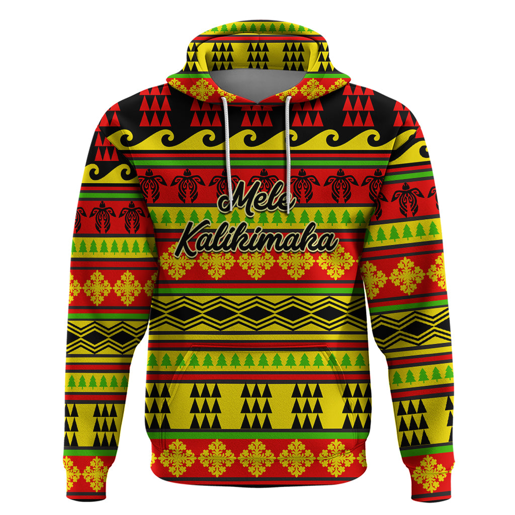 Custom Hawaii Christmas Hoodie Hawaiian Quilt Pattern Reggae Version LT01 Pullover Hoodie Art - Polynesian Pride