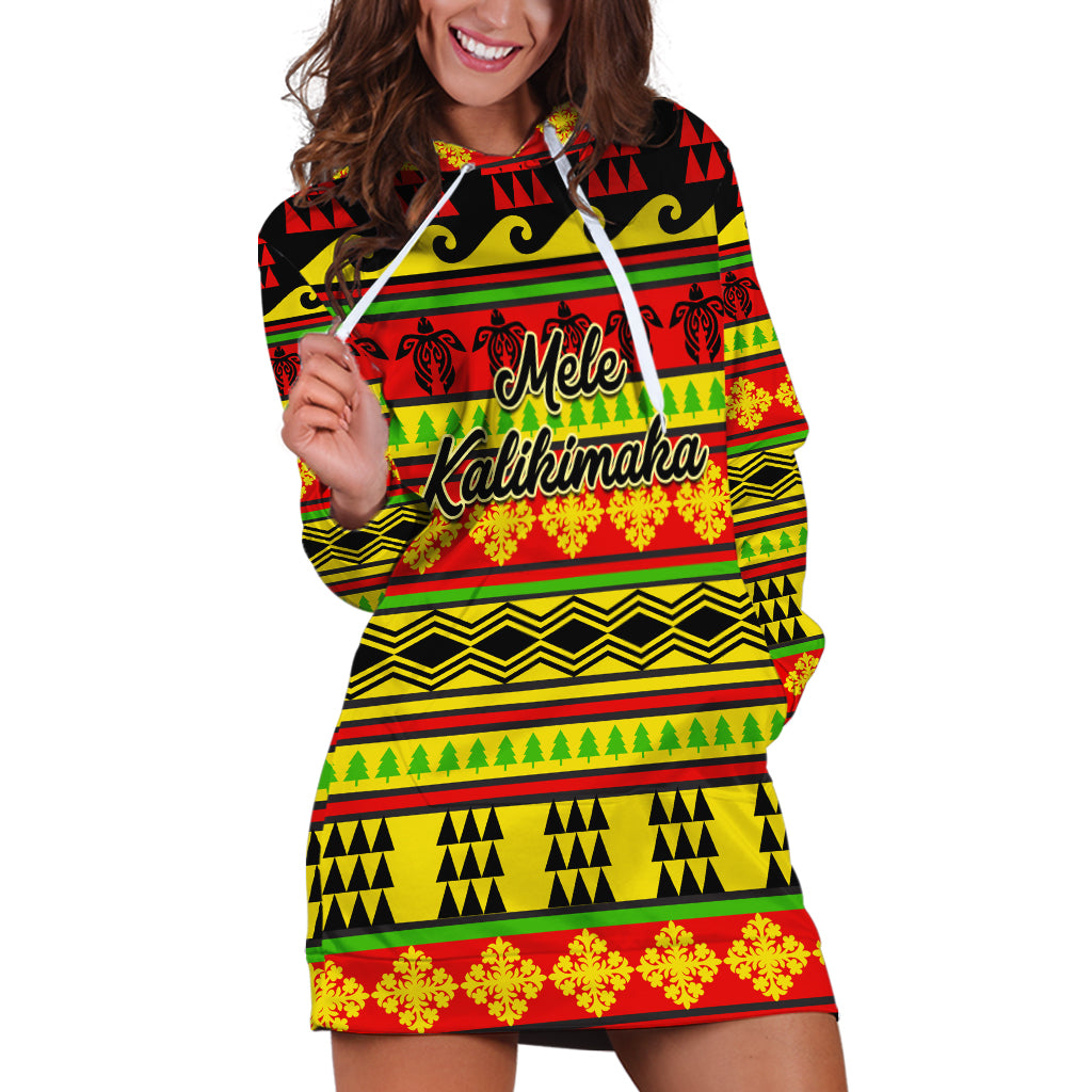 Custom Hawaii Christmas Hoodie Dress Hawaiian Quilt Pattern Reggae Version LT01 Art - Polynesian Pride