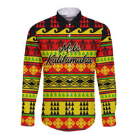 Custom Hawaii Christmas Long Sleeve Button Shirt Hawaiian Quilt Pattern Reggae Version LT01 Unisex Art - Polynesian Pride