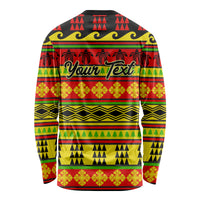 Custom Hawaii Christmas Long Sleeve Shirt Hawaiian Quilt Pattern Reggae Version LT01 - Polynesian Pride