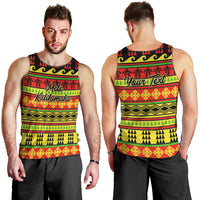 Custom Hawaii Christmas Men Tank Top Hawaiian Quilt Pattern Reggae Version LT01 - Polynesian Pride