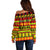 Custom Hawaii Christmas Off Shoulder Sweater Hawaiian Quilt Pattern Reggae Version LT01 - Polynesian Pride