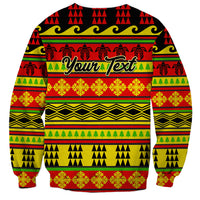 Custom Hawaii Christmas Sweatshirt Hawaiian Quilt Pattern Reggae Version LT01 - Polynesian Pride