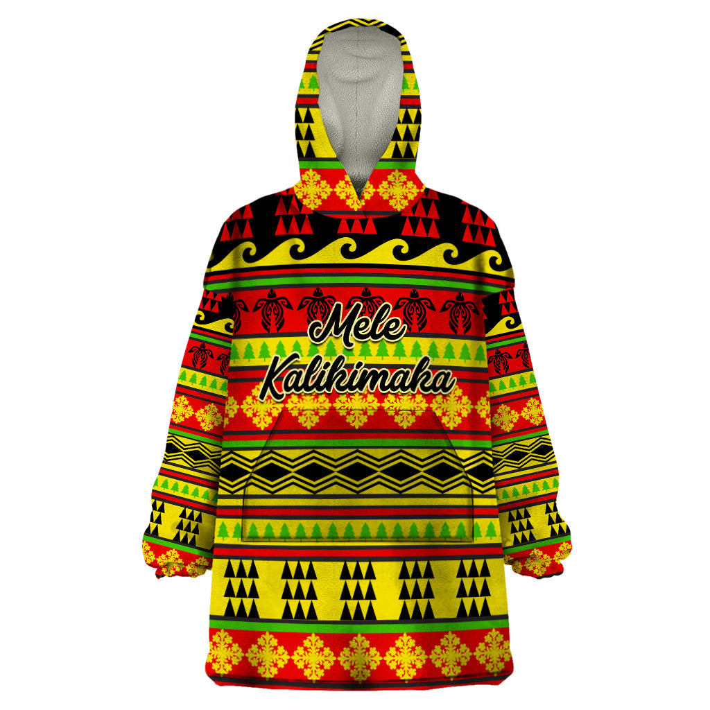 Custom Hawaii Christmas Wearable Blanket Hoodie Hawaiian Quilt Pattern Reggae Version LT01 One Size Art - Polynesian Pride