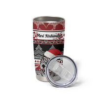 Custom New Zealand Christmas Tumbler Cup Maori Meri Kirihimete Moko LT01 - Polynesian Pride