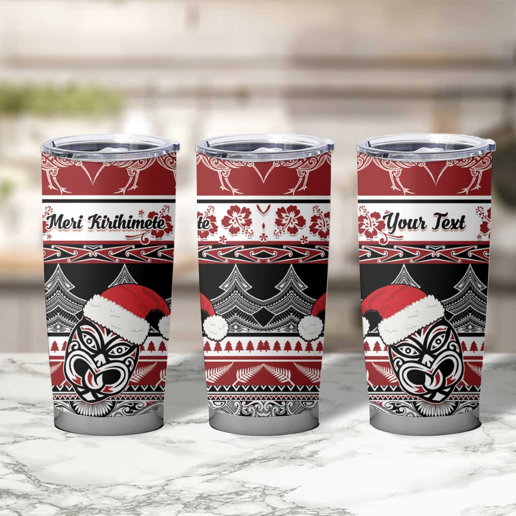 Custom New Zealand Christmas Tumbler Cup Maori Meri Kirihimete Moko LT01 - Polynesian Pride
