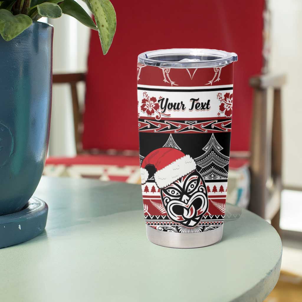 Custom New Zealand Christmas Tumbler Cup Maori Meri Kirihimete Moko LT01 - Polynesian Pride