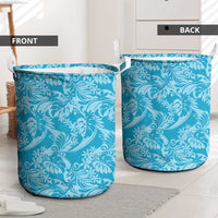 Tahiti Ninamu Tiare Floral Laundry Basket Monstera Palm Tropical Leaves - Polynesian Pride