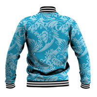 Tahiti Ninamu Tiare Floral Baseball Jacket Monstera Palm Tropical Leaves - Polynesian Pride