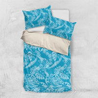 Tahiti Ninamu Tiare Floral Bedding Set Monstera Palm Tropical Leaves - Polynesian Pride