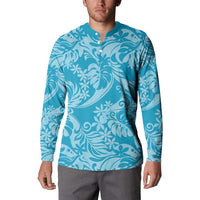 Tahiti Ninamu Tiare Floral Button Sweatshirt Monstera Palm Tropical Leaves - Polynesian Pride