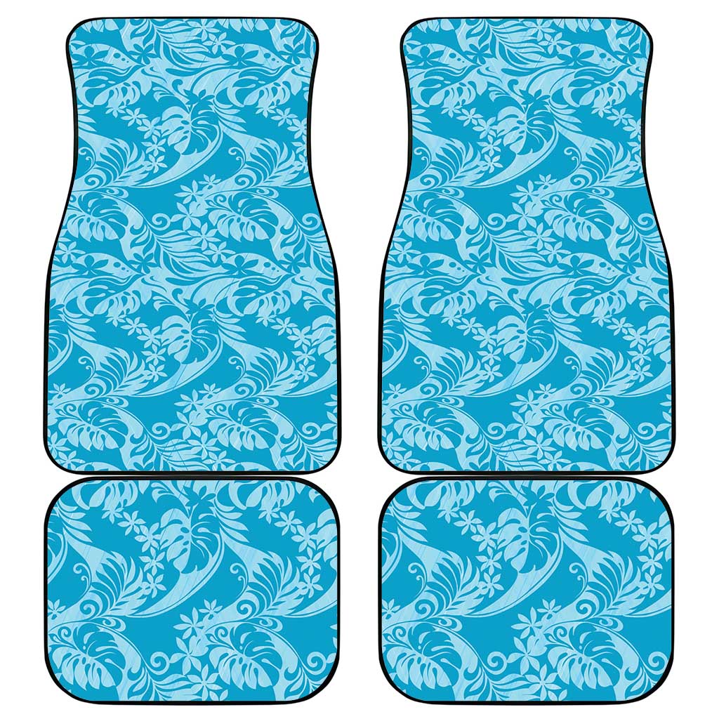 Tahiti Ninamu Tiare Floral Car Mats Monstera Palm Tropical Leaves - Polynesian Pride