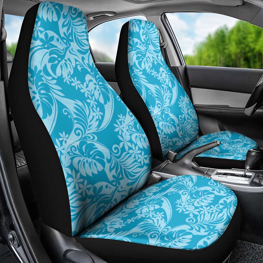 Tahiti Ninamu Tiare Floral Car Seat Cover Monstera Palm Tropical Leaves - Polynesian Pride