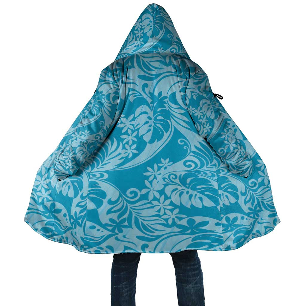 Tahiti Ninamu Tiare Floral Cloak Monstera Palm Tropical Leaves - Polynesian Pride