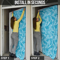 Tahiti Ninamu Tiare Floral Door Cover Monstera Palm Tropical Leaves - Polynesian Pride