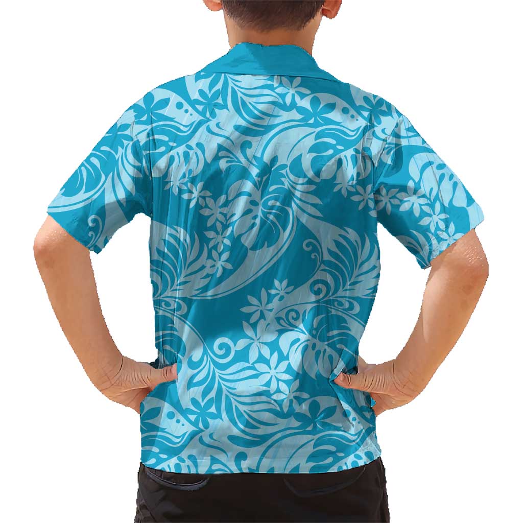 Tahiti Ninamu Tiare Floral Family Matching Puletasi and Hawaiian Shirt Monstera Palm Tropical Leaves LT01 - Polynesian Pride