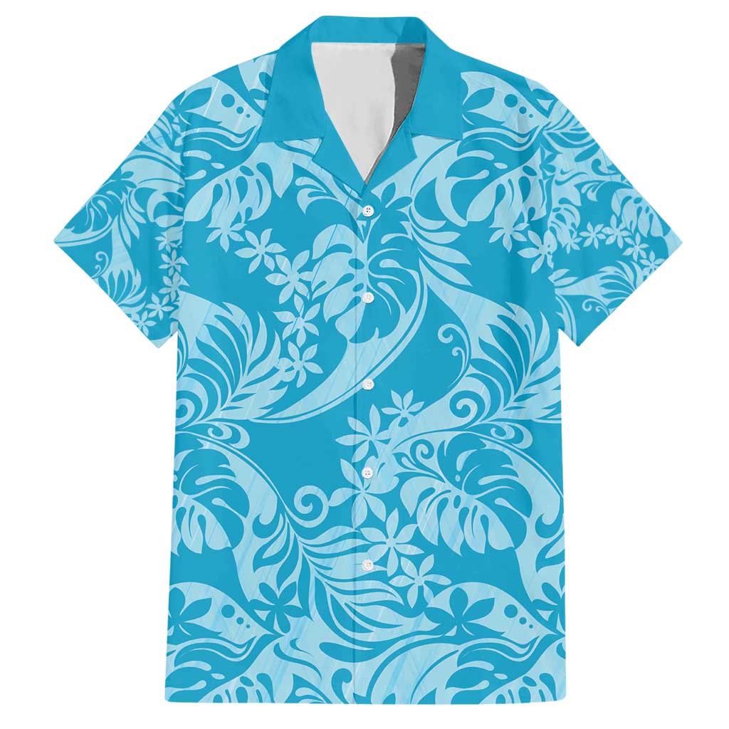 Tahiti Ninamu Tiare Floral Hawaiian Shirt Monstera Palm Tropical Leaves - Polynesian Pride