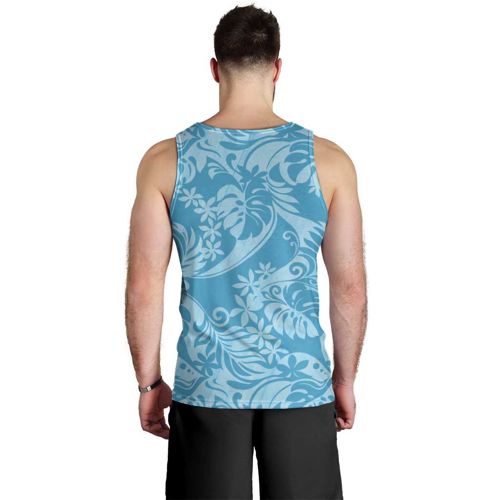 Tahiti Ninamu Tiare Floral Men Tank Top Monstera Palm Tropical Leaves - Polynesian Pride