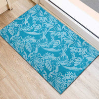 Tahiti Ninamu Tiare Floral Rubber Doormat Monstera Palm Tropical Leaves - Polynesian Pride