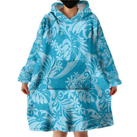 Tahiti Ninamu Tiare Floral Wearable Blanket Hoodie Monstera Palm Tropical Leaves - Polynesian Pride