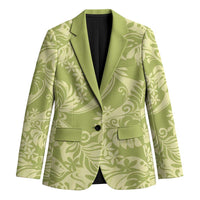 Tahiti Olive Tiare Floral Blazer Monstera Palm Tropical Leaves - Polynesian Pride