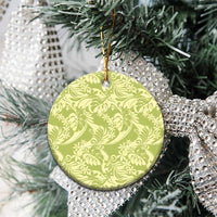 Tahiti Olive Tiare Floral Ceramic Ornament Monstera Palm Tropical Leaves - Polynesian Pride