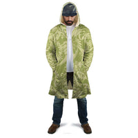 Tahiti Olive Tiare Floral Cloak Monstera Palm Tropical Leaves - Polynesian Pride