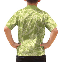 Tahiti Olive Tiare Floral Family Matching Puletasi and Hawaiian Shirt Monstera Palm Tropical Leaves LT01 - Polynesian Pride