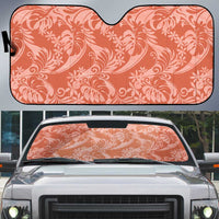 Tahiti Puatou Tiare Floral Auto Sun Shade Monstera Palm Tropical Leaves - Polynesian Pride
