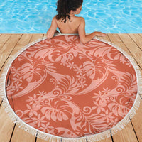 Tahiti Puatou Tiare Floral Beach Blanket Monstera Palm Tropical Leaves - Polynesian Pride