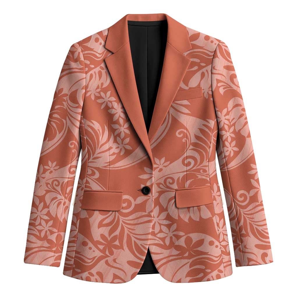 Tahiti Puatou Tiare Floral Blazer Monstera Palm Tropical Leaves - Polynesian Pride