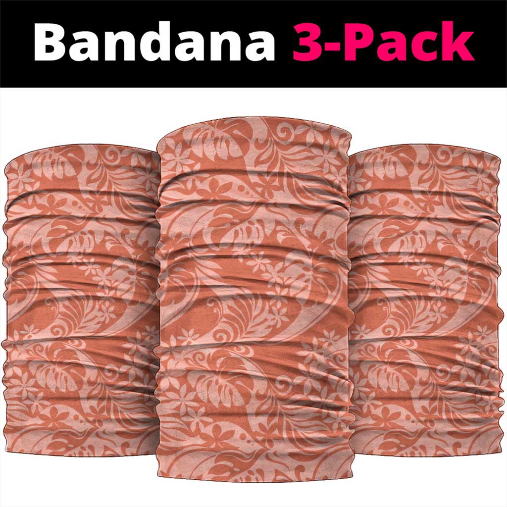 Tahiti Puatou Tiare Floral Neck Gaiter Monstera Palm Tropical Leaves - Polynesian Pride