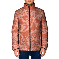 Tahiti Puatou Tiare Floral Padded Jacket Monstera Palm Tropical Leaves - Polynesian Pride
