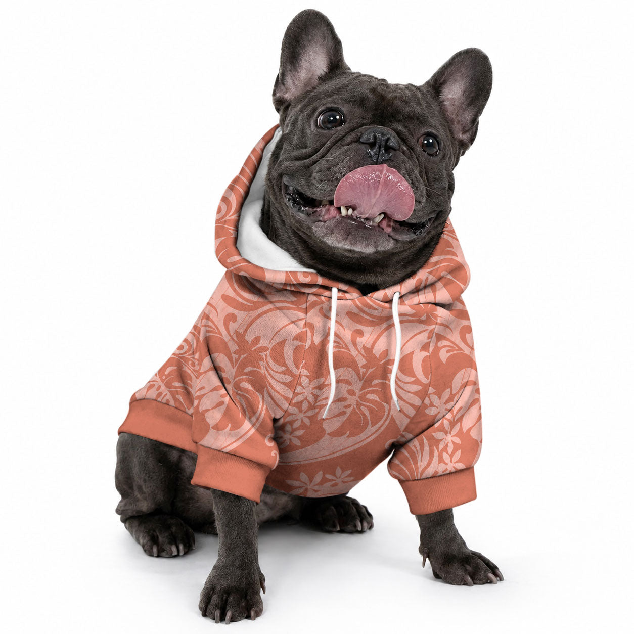 Tahiti Puatou Tiare Floral Pet Hoodie Monstera Palm Tropical Leaves