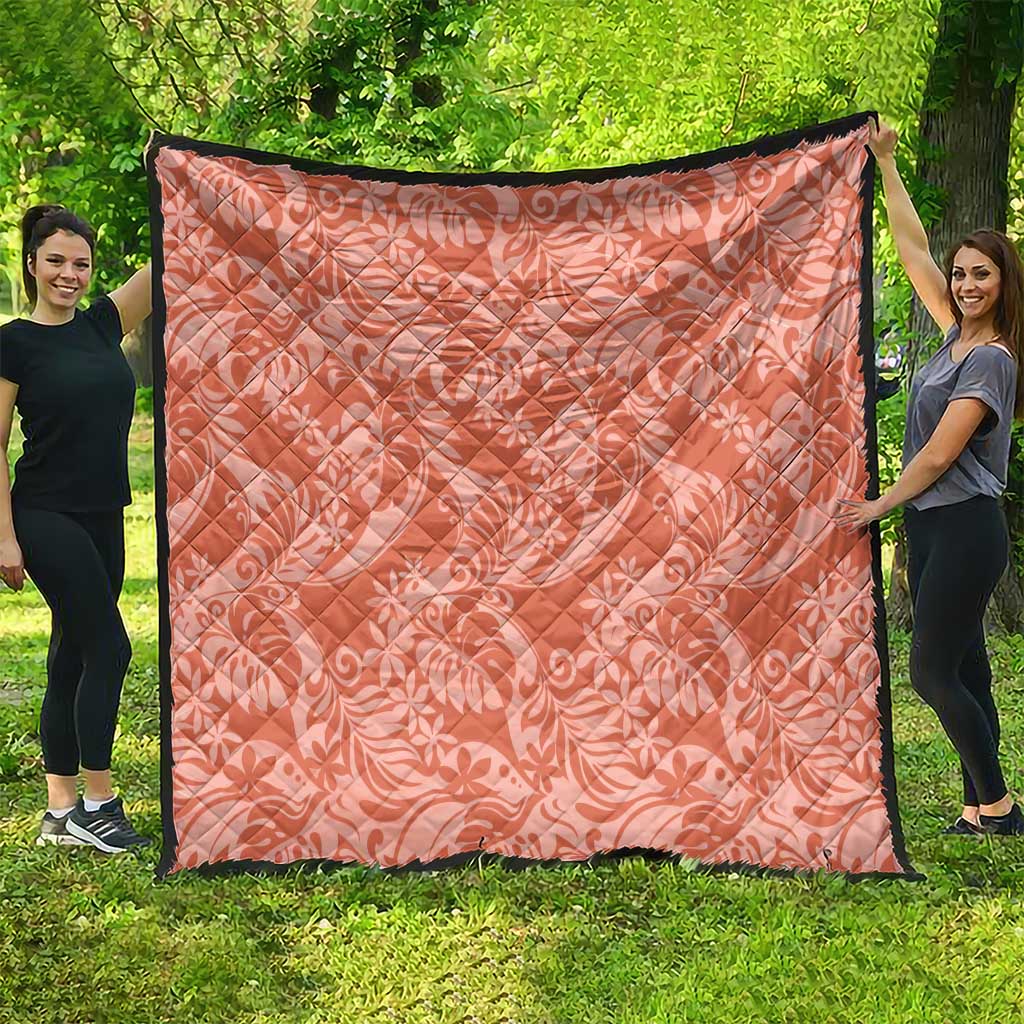 Tahiti Puatou Tiare Floral Quilt Monstera Palm Tropical Leaves - Polynesian Pride